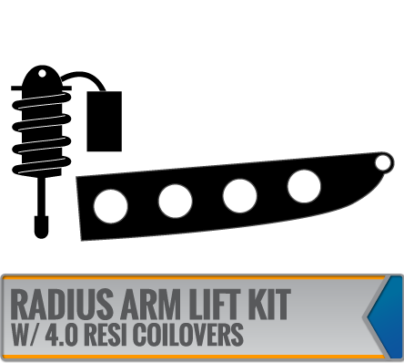 RADIUS ARM LIFT KITS W/DIRT LOGIC 4.0 RESI COILOVERS
