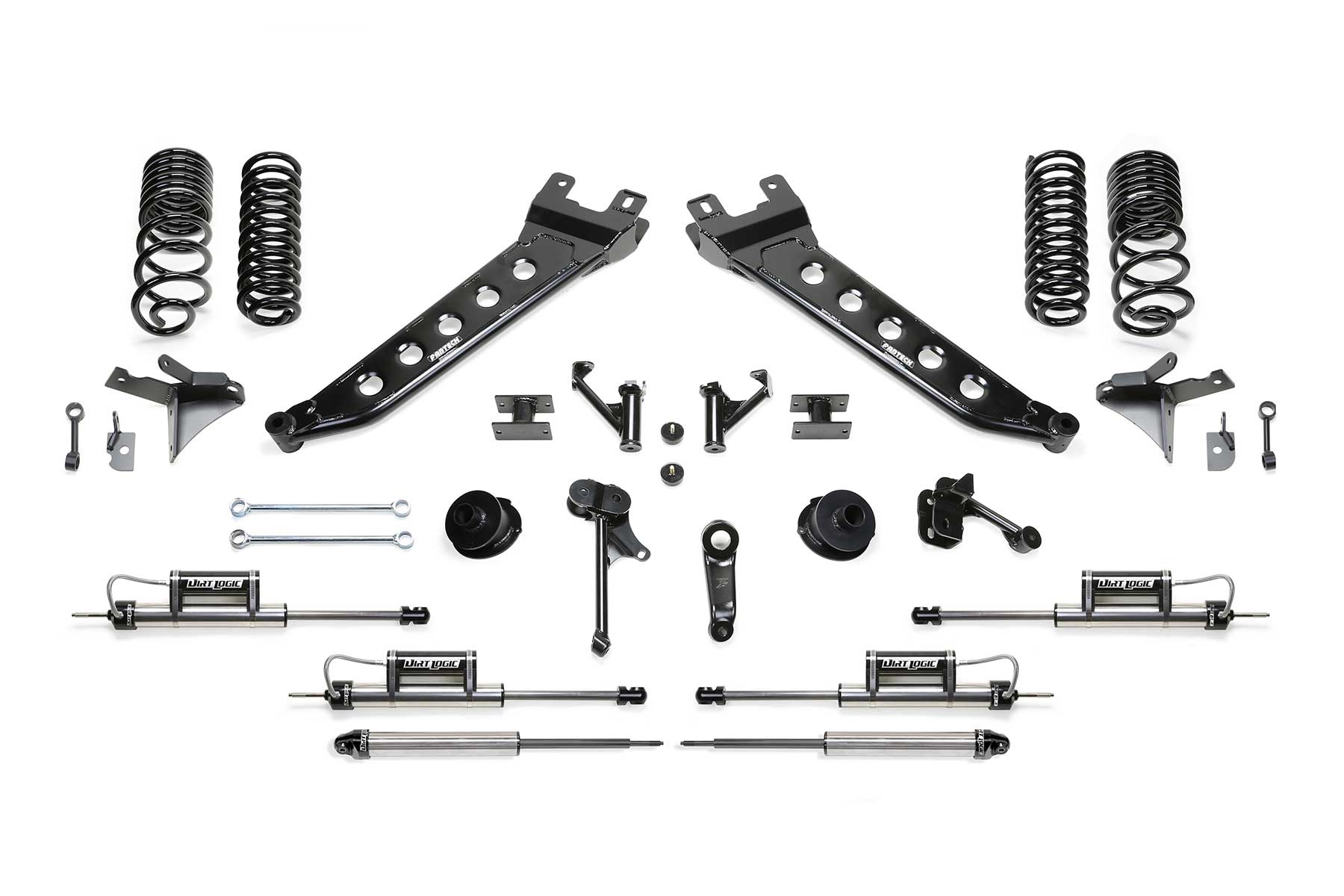 5" Radius Arm System w/Coil Springs & Front Dual Dirt Logic 2.25 Resi Shocks & Rear Dirt Logic 2.25 Shocks - K3165DL | Fabtech Motorsports